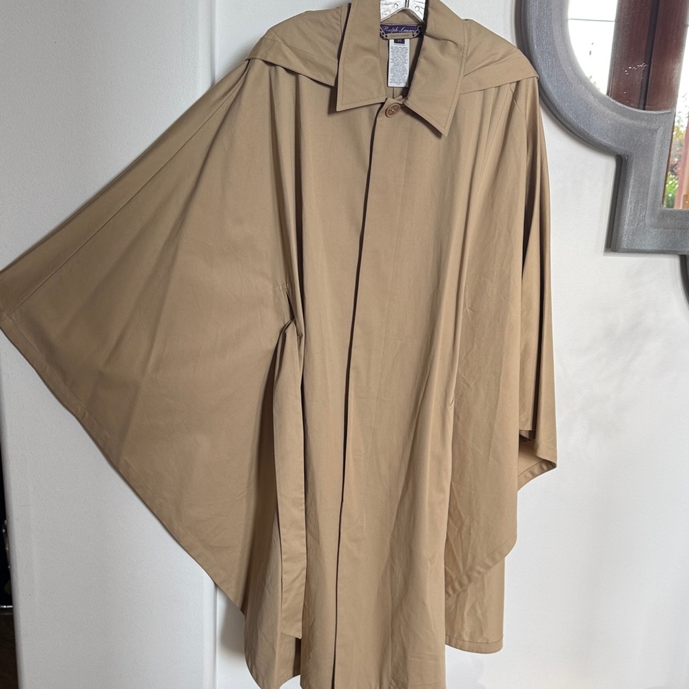 Ralph Lauren Purple Label Camel Cape Trench Coat